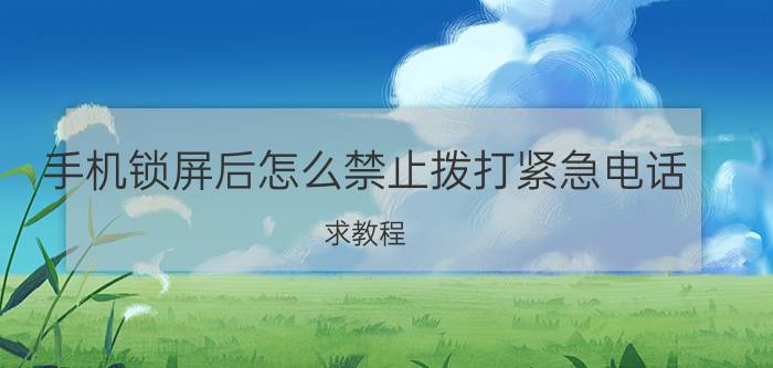 手机锁屏后怎么禁止拨打紧急电话 求教程，怎么去掉锁屏界面的紧急呼叫？